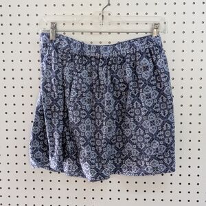 J Crew Blue Patterned Skirt